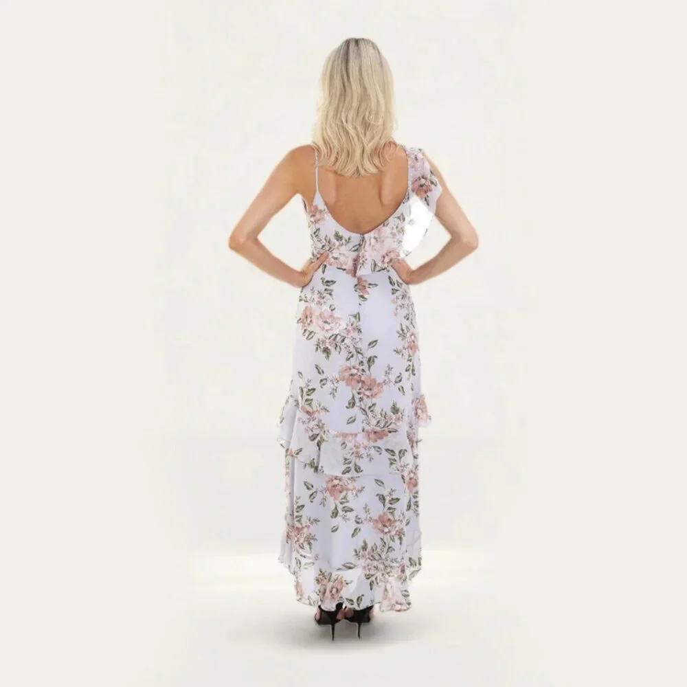 WAYF Morgana Tiered Ruffle Midi Dress - Picture 2 of 11